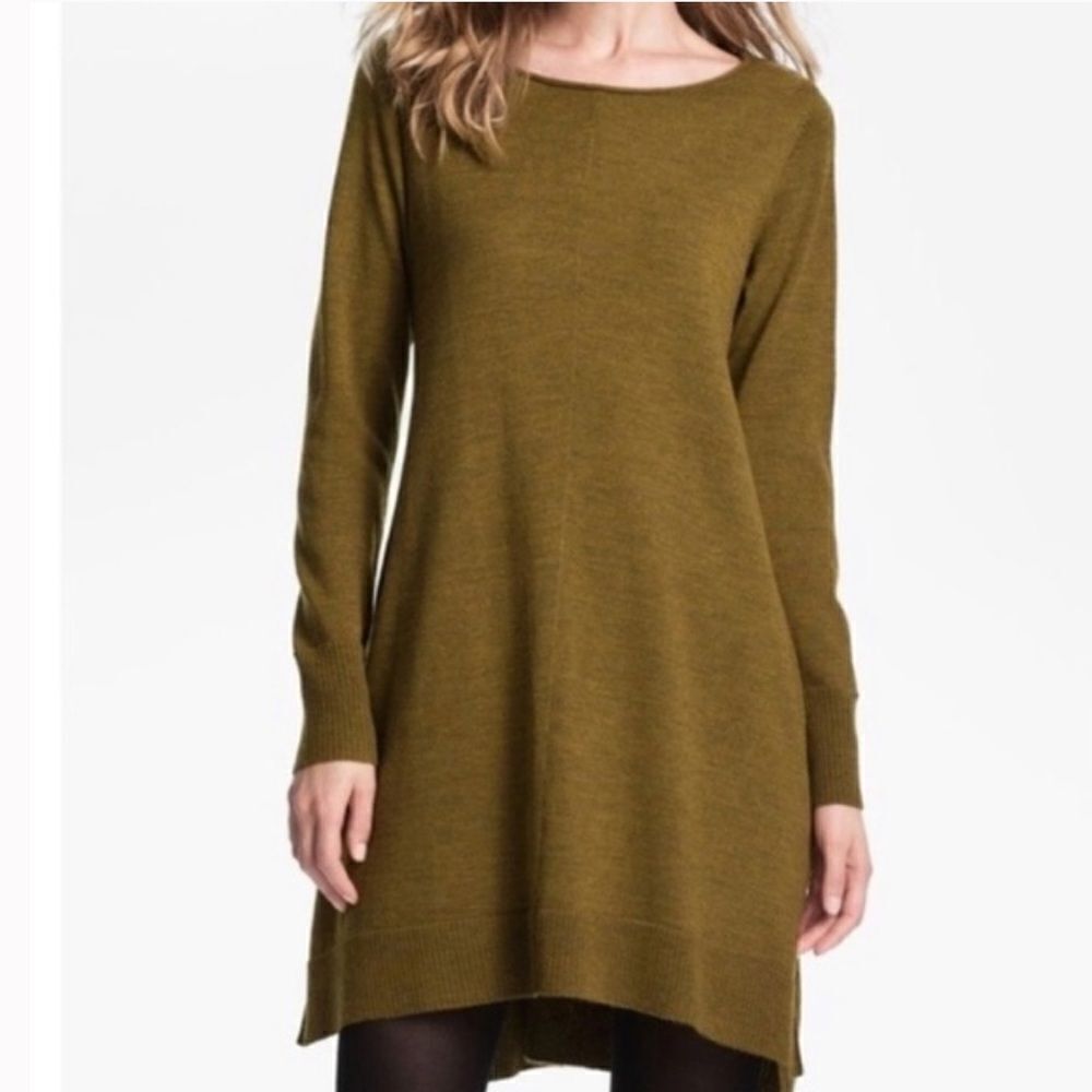 eileen Fisher Shift Dress 100% Merino Wool Dress Sweater